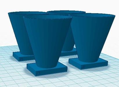 Set of 4 monogrammed shot glasses.
