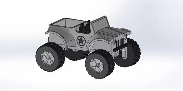 Jeep car toy with individual suspension