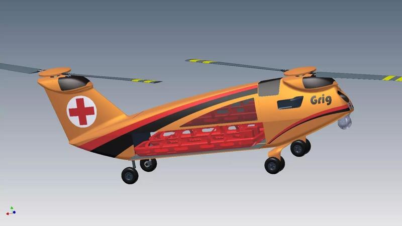 High Quality 3D Model of Medical Rescue Helicopter