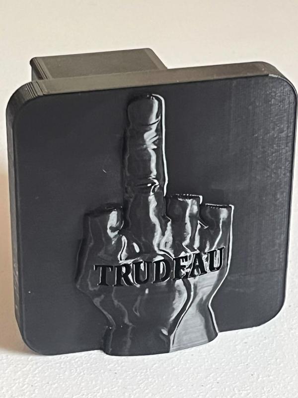 Middle finger F Trudeau reese hitch cover
