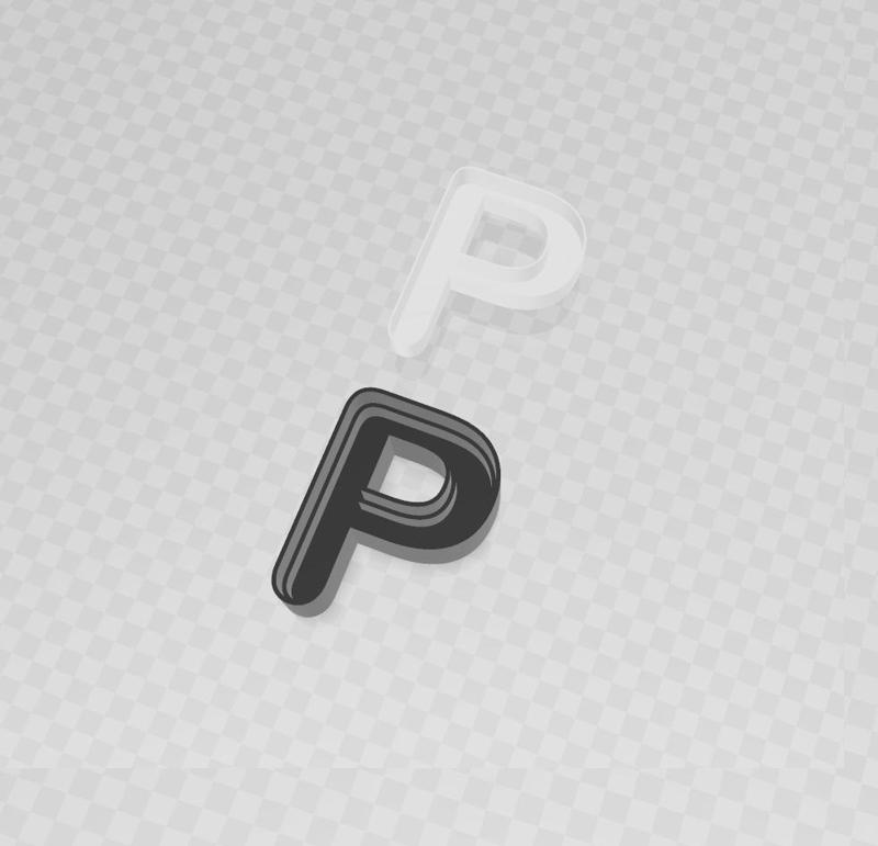 LED letter P body + cover