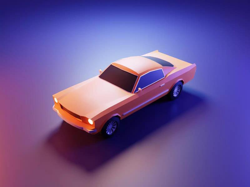 Lowpoly Mustang Car