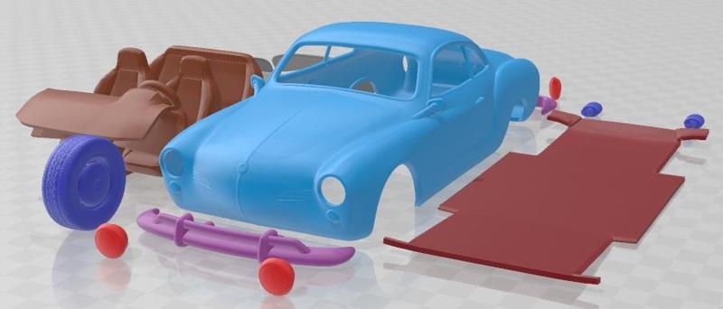 Volkswagen Karmann Ghia Coupe 1955 V2 Printable Car