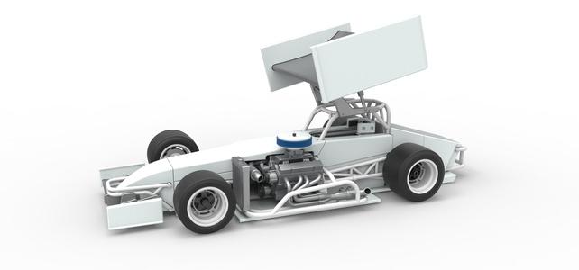 Supermodified front engine Winged race car V4 Scale 1:25