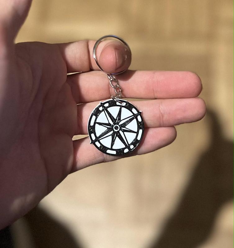 Compass Rose keychain