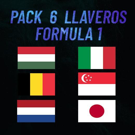 PACK 6 KEY RINGS - FORMULA 1 - 2024