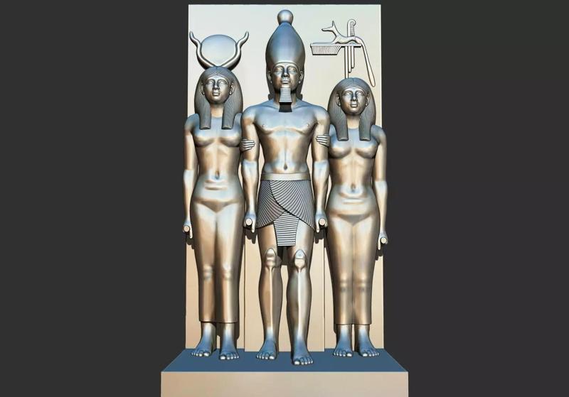 Egyptian Pharaoh Triad of Menkaure statues 3D Printable Model