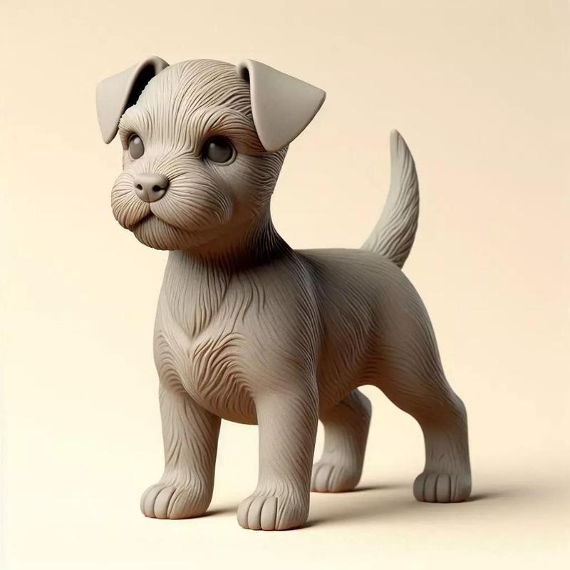 Cute Terrier Puppy   3D Printable Dog Statue