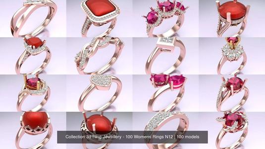 Collection 3d Ring Jewellery - 100 Womens Rings N13