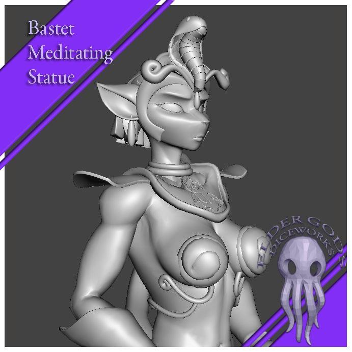 Bastet Meditating Statue