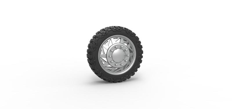 Diecast Front semi wheel for pickup Version 14 Scale 1:25