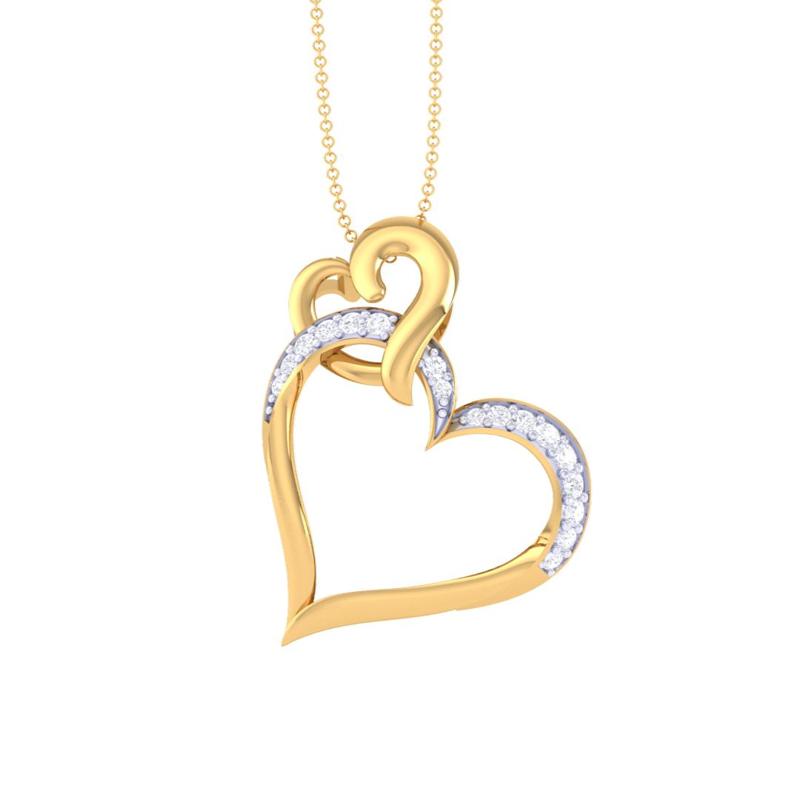 3D Printable Cad jewelry design of Lady diamond Pendant