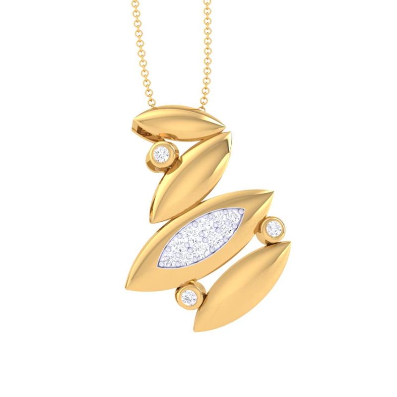 3D Printable Cad jewelry design of Lady diamond Pendant