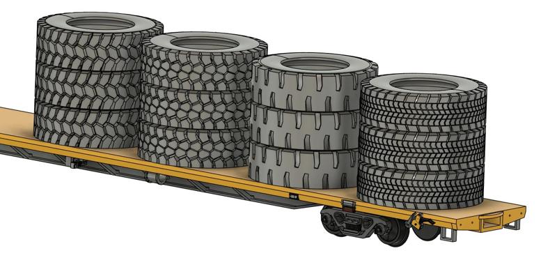 1:160 N Scale large tire loads