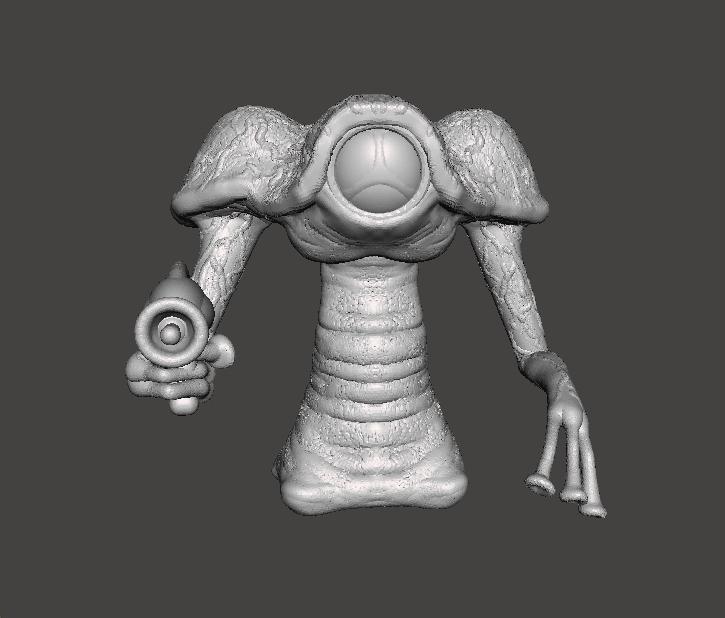 WAR OF THE WORLDS 1953 MARTIAN WITH LASER PISTOL MINIATURE MODEL FIGURE FOR SCIFI GAMES RPG DND