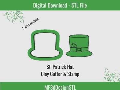 St. Patrick's Day Hat Polymer Clay Cutter and Stamp | Digital STL File for Polymer Clay | Spring 2024 Clay Cutters