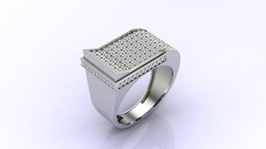 Gents Ring Print Ready STL 3DM Gents Rings Diamond Men Ring 3D print model