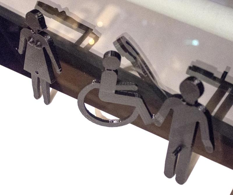 wc toilet signs (man, woman, minus)