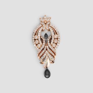 3D Cad jewelry design of Lady diamond Necklace with Gem stone