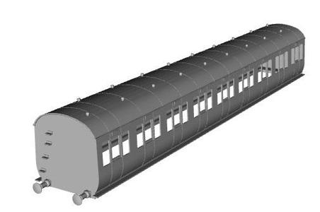 LMS D1906 All 3rd non Corridor 57ft coach 1/148 scale