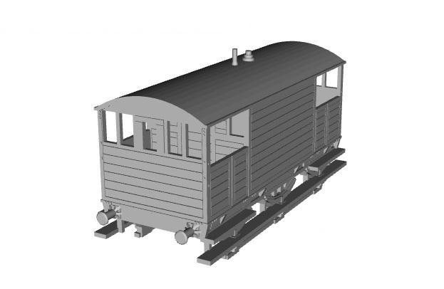 GCR 15 ton 6 wheel goods brakevan 1/87 scale