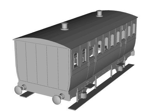 MGWR 4 wheel 3rd class coach 1/55 scale