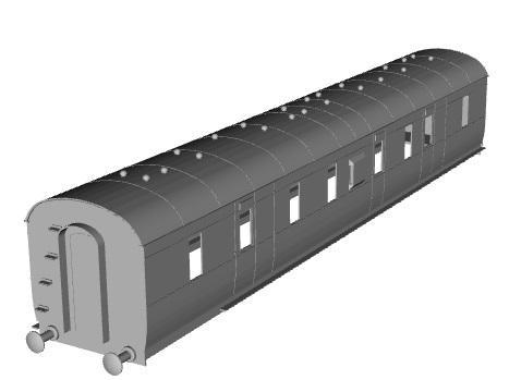 LMS 50ft full brake  coach diagram 2007 1/100 scale