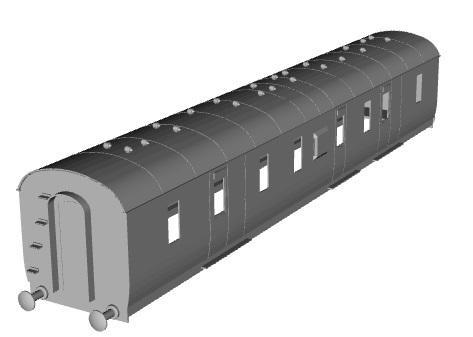 LMS 50ft full brake  coach diagram 2171 1/120 scale