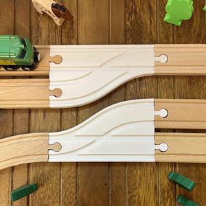Train Track - Single to Double Track Switches - Compatible with BRIO and Others