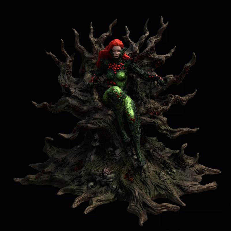 Poison Ivy in Fungal Costume Inspired by the Comic Series