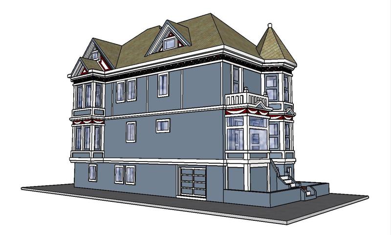 PREMIUM N Scale San Francisco Victorian Painted Lady - Kavanaugh House