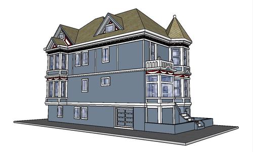 PREMIUM N Scale San Francisco Victorian Painted Lady - Kavanaugh House