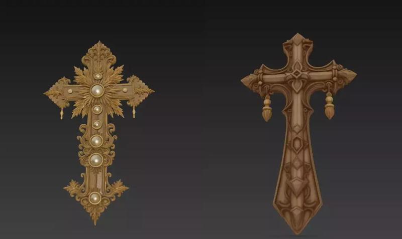 Ornamental Cross Sculptures - Decorative