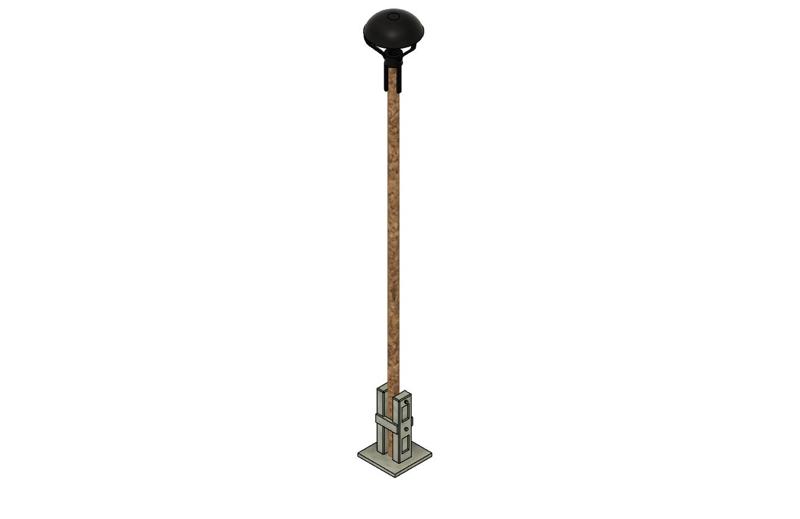 GDR mast light, track lighting G gauge garden railroad