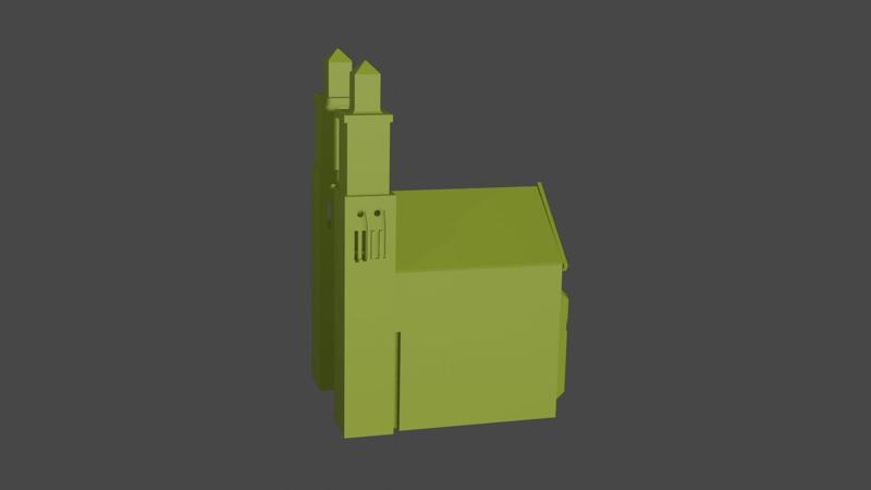 Background model of a parish church