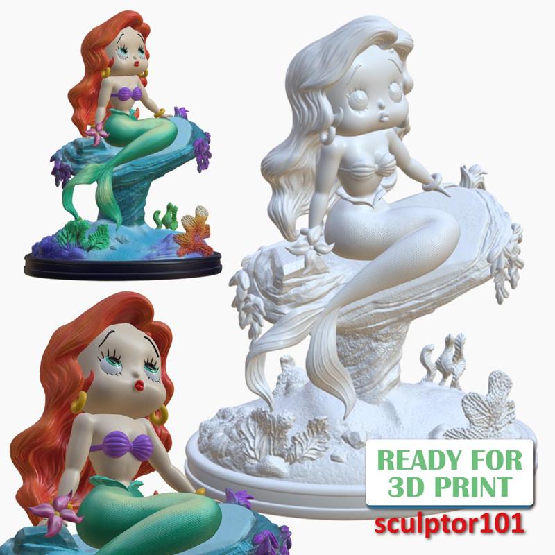 Betty Boop as The Little Mermaid - fan art printable model