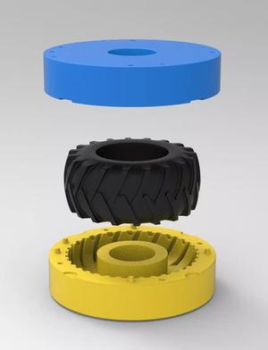 Mold for diecast of vintage pulling tractor Rear tire Scale