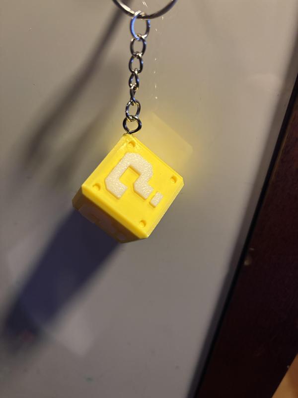 Mario Question Mark Cube Keychain