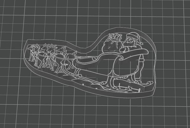 Big Angel Cookie Cutter Santa Claus Sled/ Grand Emport-piece papa-Noël traîneau/ Gran Corta galletas Papa Noel Trineo