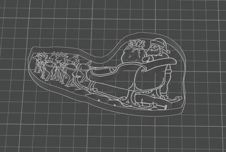 Big Angel Cookie Cutter Santa Claus Sled/ Grand Emport-piece papa-Noël traîneau/ Gran Corta galletas Papa Noel Trineo