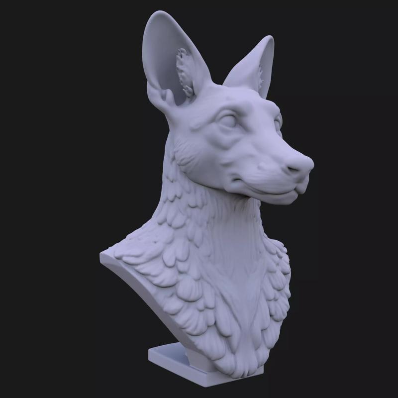 Caracal Bust 3D STL Printable - 3D Model STL