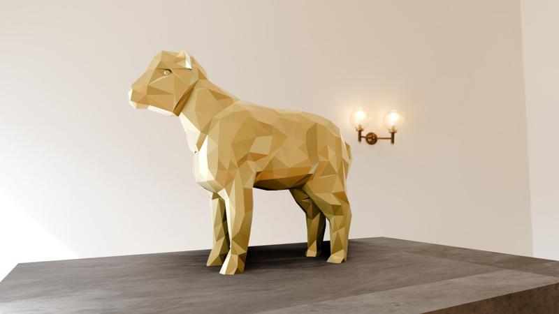 Goat lamb calf low poly stl
