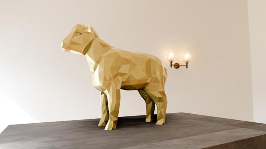 Goat lamb calf low poly stl