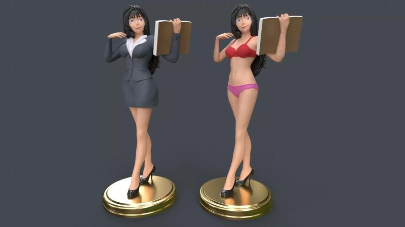 Anime Sexy Office Lady 3D Printing