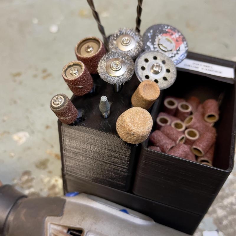 Gridfinity Dremel Organizer with Angled Hole Design