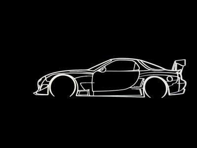 mazda rx7 silhouette wall art