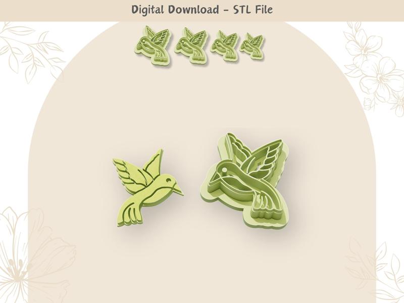 Hummingbird Clay Cutter for Polymer Clay | Digital STL File | Clay Tools | 4 Sizes Clay Cutters