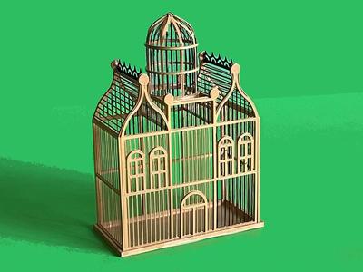 VICTORIAN BIRDCAGE 1/12th DOLLHOUSE SCALE