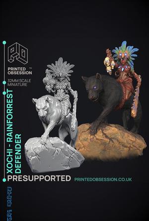 Xochi - Druid of the Amazon -  PRESUPPORTED - Illustrated and Stats - 32mm scale