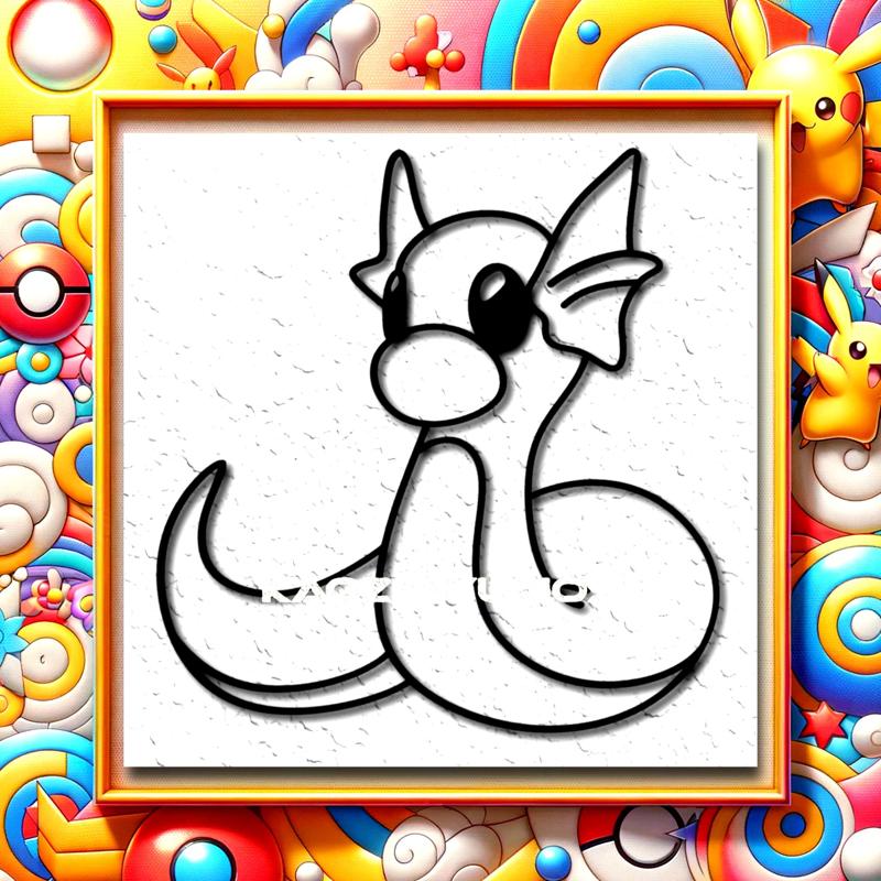 DRATINI wall decor pokemon wall art 2d art game room decoration